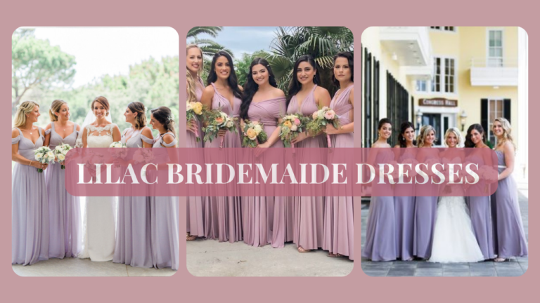 A lineup of elegant lilac bridesmaid dresses, showcasing various styles and shades, as part of the comprehensive guide on choosing the perfect attire for your bridal party.