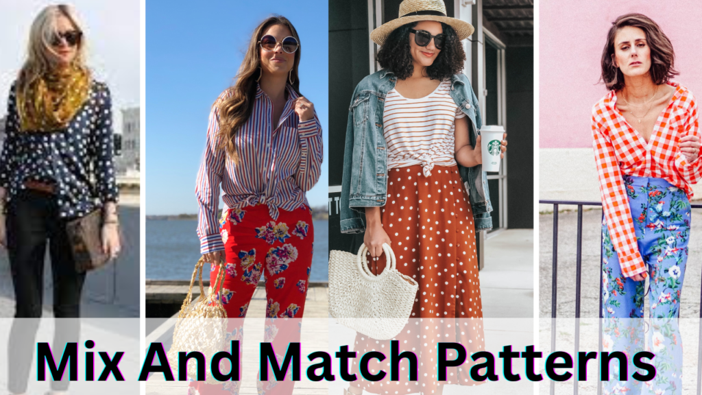 A stylish ensemble featuring a harmonious mix and match of patterns, showcasing the eclectic trend of pattern play in fall fashion 2023.