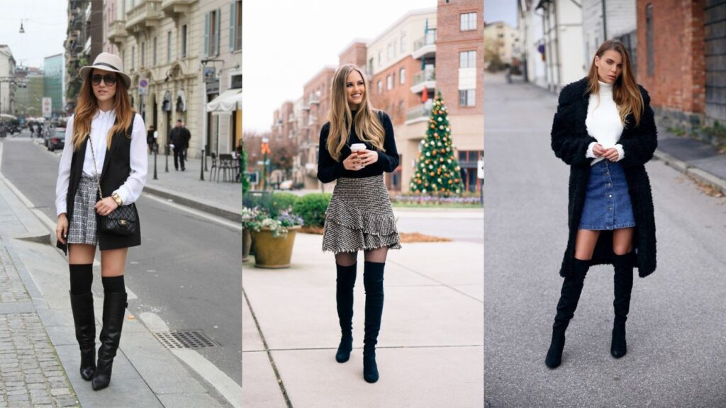 Wearing Knee-High Boots Layering Under Skirts