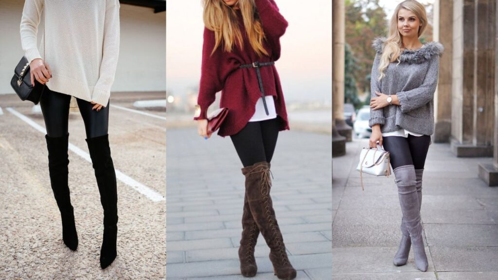Knee-High Boots Styling with Leggings